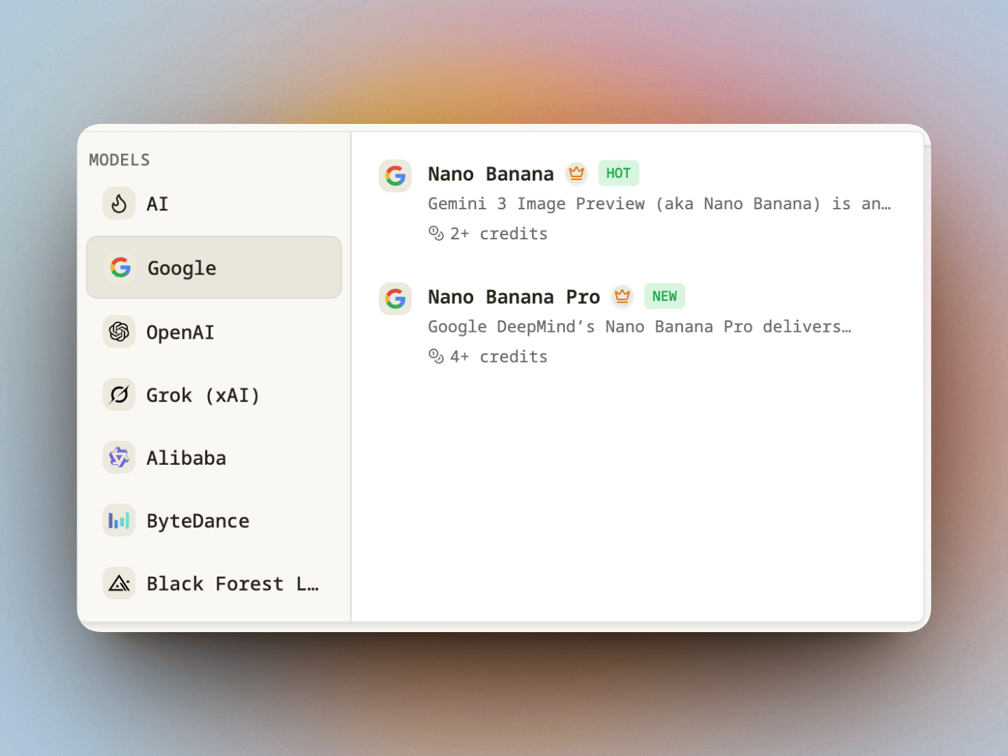 Side-by-side comparison of Turbo and Max with feature tags
