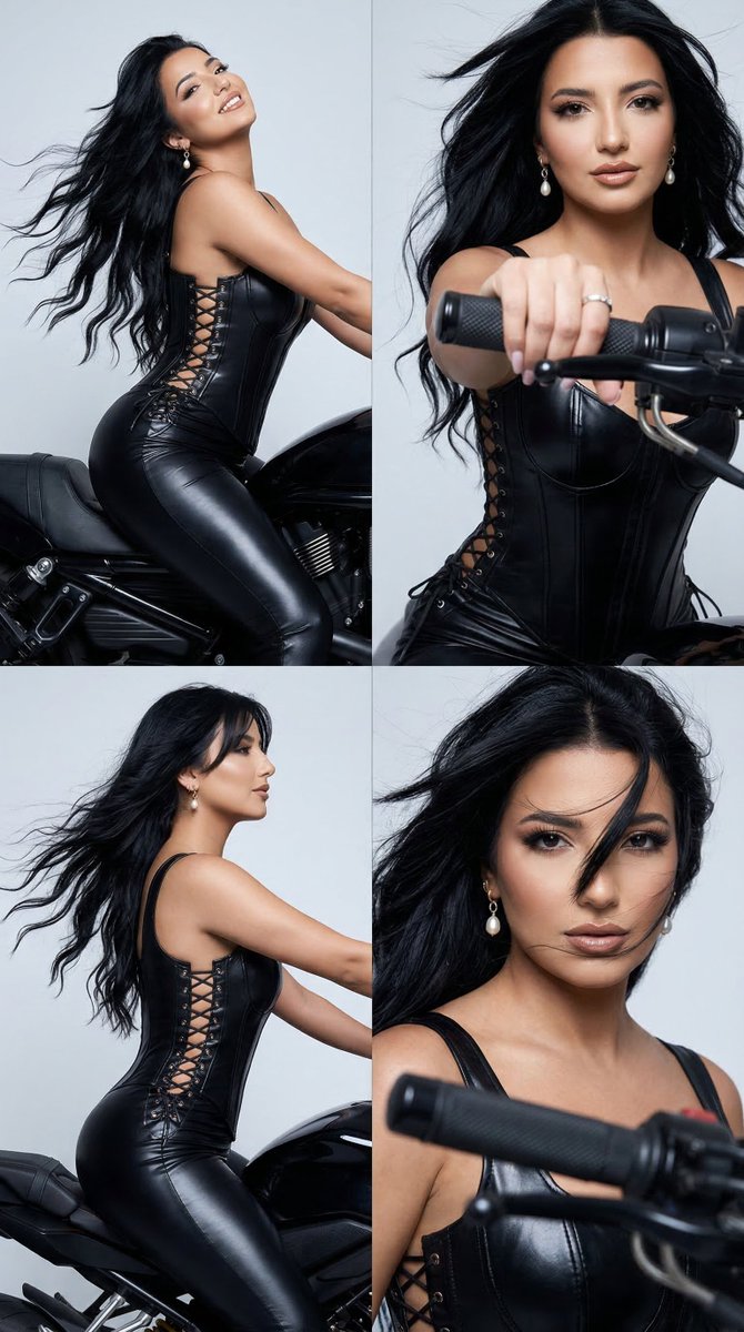 Luxury Editorial Motorcycle Femme Fatale Grid